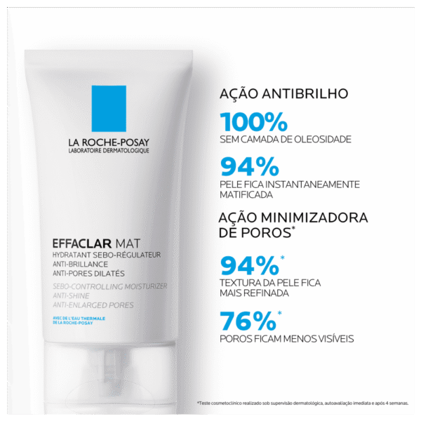 EFFACLAR MAT HIDRATANTE FACIAL PELE MISTA A OLEOASA 40ml - Imagem 3